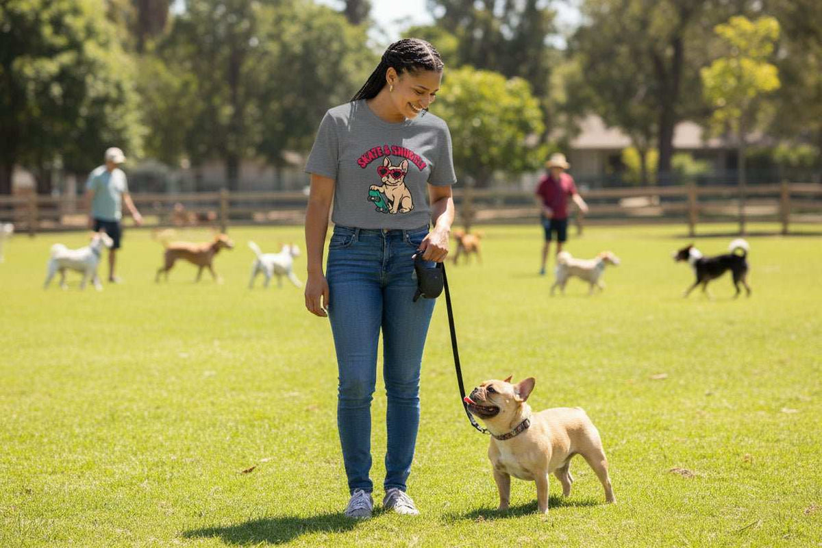 Cute Dog Lover Shirt – Skate and Snuggle Pup T-Shirt for Dog Moms & Skater Girls - WJMAPPAREL.COM