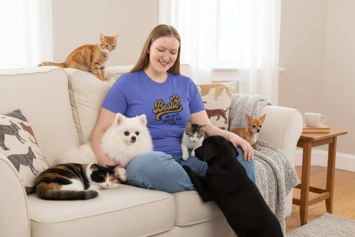 Bestie Fur Friend Cat Mom T-Shirt – Cute Cat Lover Gift - WJMAPPAREL.COM