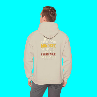 Inspirational Hoodie – “Change Your Mindset Change Your Whole World” Motivational Gift for Him or Her - WJMAPPAREL.COM