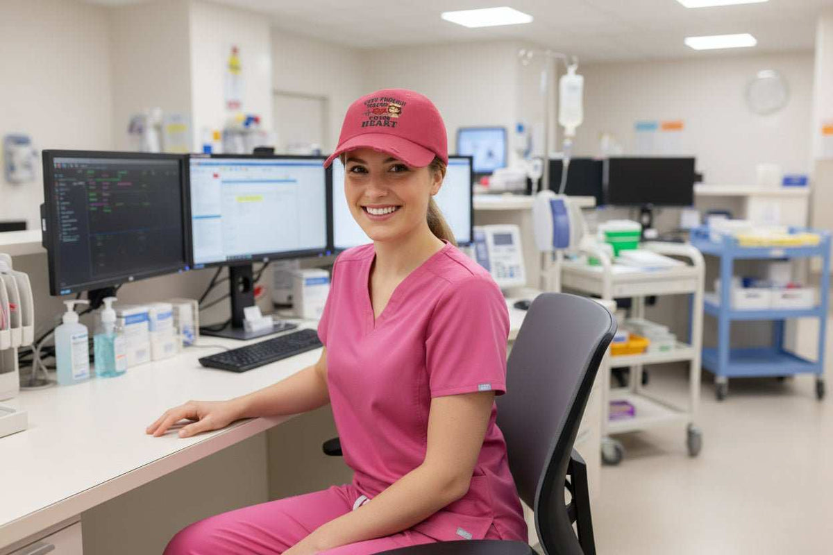 Funny Nurse Hat – “Cute Enough To Stop Heart” Distressed Baseball Cap Gift for Healthcare Workers - WJMAPPAREL.COM