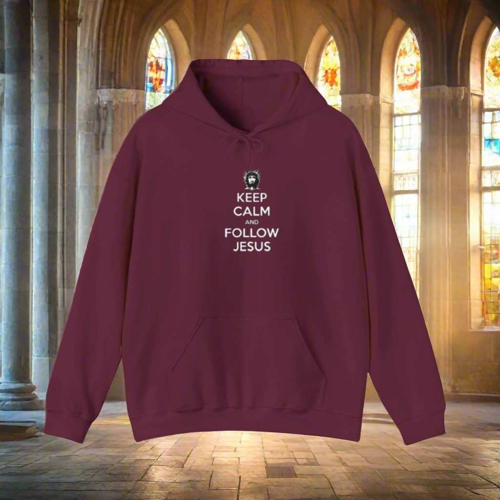 Keep Calm Follow Jesus Hoodie – Christian Faith Graphic Sweatshirt Gift - WJMAPPAREL.COM