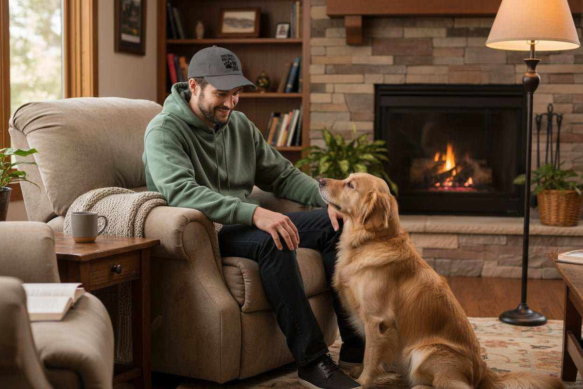 Funny Dog Owner Hat – “This Human Belongs To My Dog” Distressed Baseball Cap Gift for Dog Moms & Dog Dads - WJMAPPAREL.COM