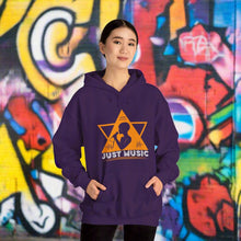 Music hooded sweatshirt features a classic pullover design with a kang