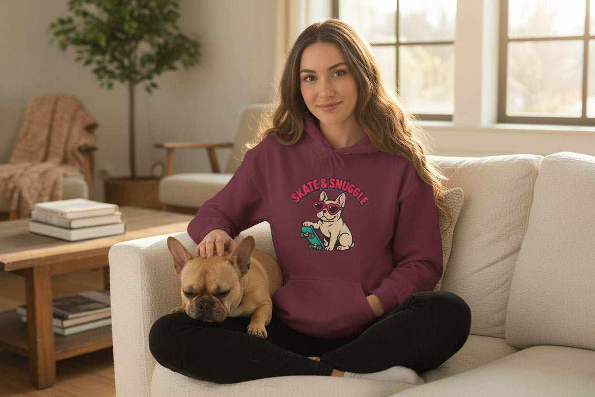 Skate & Snuggle Hoodie – Cute Skater Sweatshirt Gift - WJMAPPAREL.COM