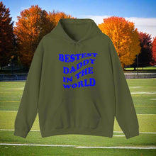 Bestest Daddy In The World B  hooded sweatshirt features a classic pul