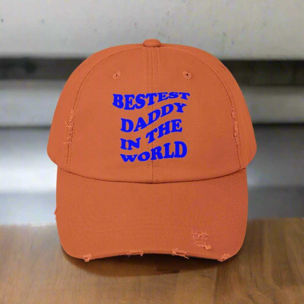 Bestest Daddy In The World Blue Dad Hat – Father’s Day Cap Gift - WJMAPPAREL.COM