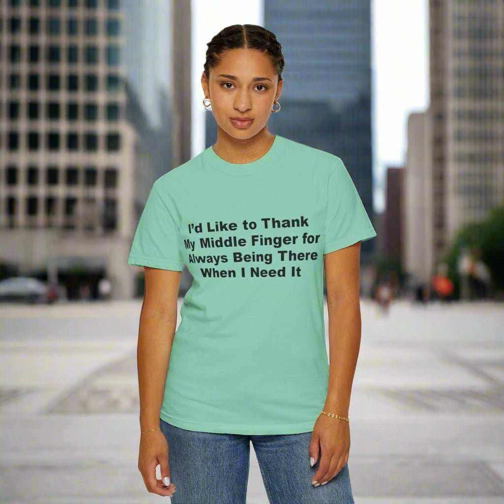 Middle Finger “Being There” T-Shirt – Funny Sarcastic Graphic Tee Gift - WJMAPPAREL.COM