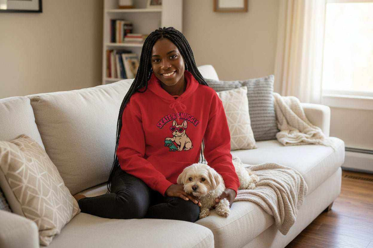 Skate & Snuggle Hoodie – Cute Skater Sweatshirt Gift - WJMAPPAREL.COM