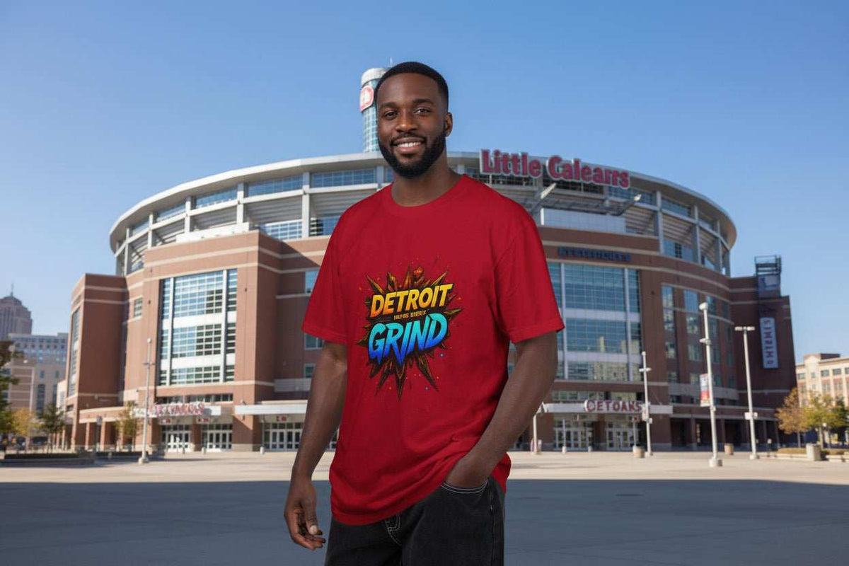 Detroit Grind Graphic T-Shirt – Motivational Hustle Tee Gift for Detroit Fans - WJMAPPAREL.COM