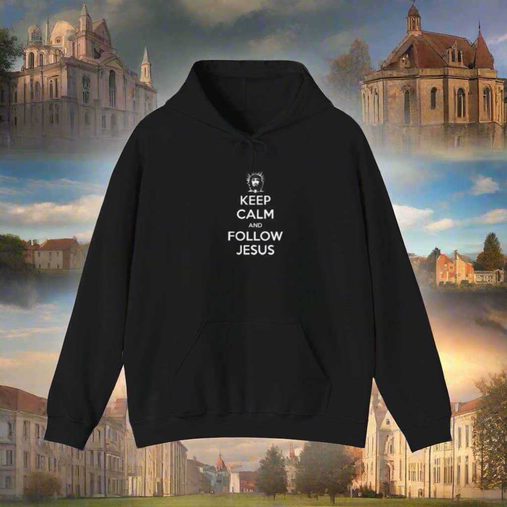 Keep Calm Follow Jesus Hoodie – Christian Faith Graphic Sweatshirt Gift - WJMAPPAREL.COM