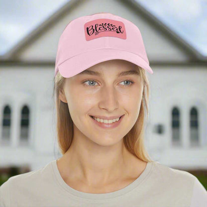 Blessed Hat with Leather Patch – Inspirational Adjustable Dad Cap Gift - WJMAPPAREL.COM