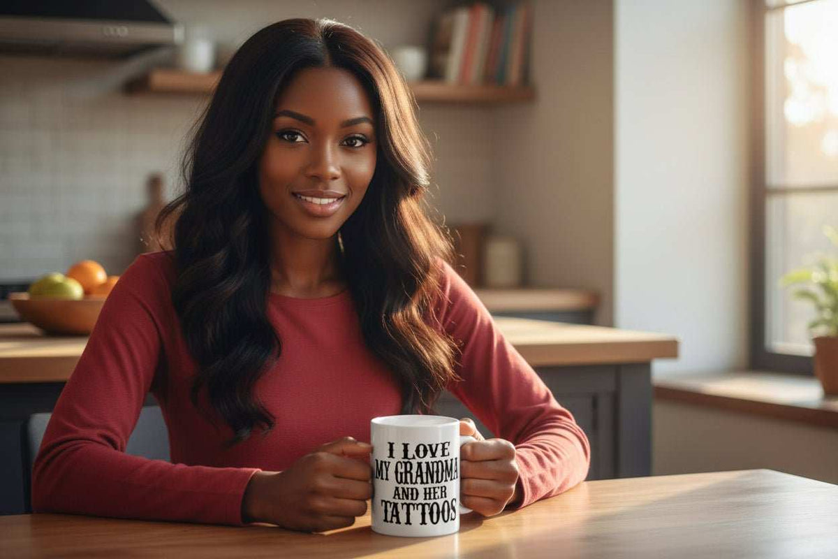 Funny Grandma Mug – “Love Grandma And Her Tattoos” 11oz Ceramic Coffee Gift for Mother’s Day or Birthday - WJMAPPAREL.COM