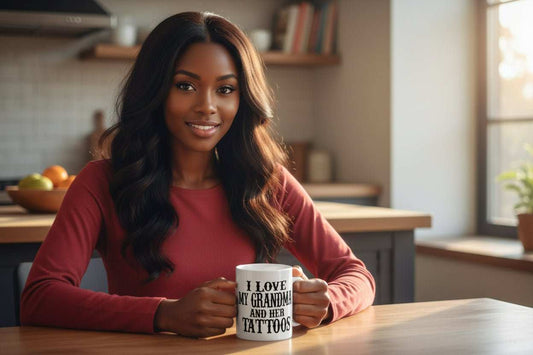 Funny Grandma Mug – “Love Grandma And Her Tattoos” 11oz Ceramic Coffee Gift for Mother’s Day or Birthday - WJMAPPAREL.COM