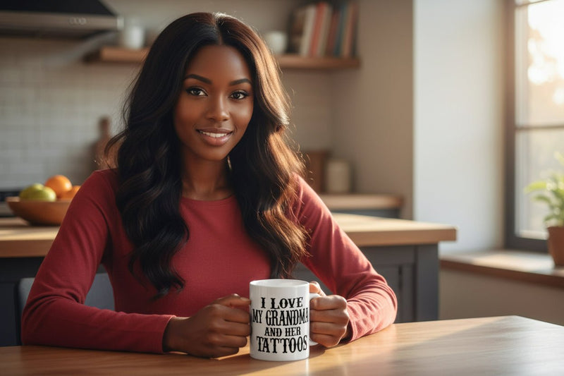 Funny Grandma Mug – “Love Grandma And Her Tattoos” 11oz Ceramic Coffee Gift for Mother’s Day or Birthday - WJMAPPAREL.COM