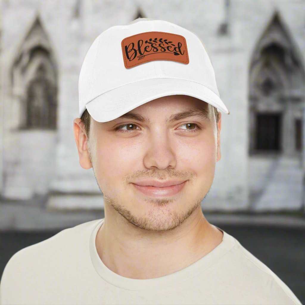Blessed Hat with Leather Patch – Inspirational Adjustable Dad Cap Gift - WJMAPPAREL.COM