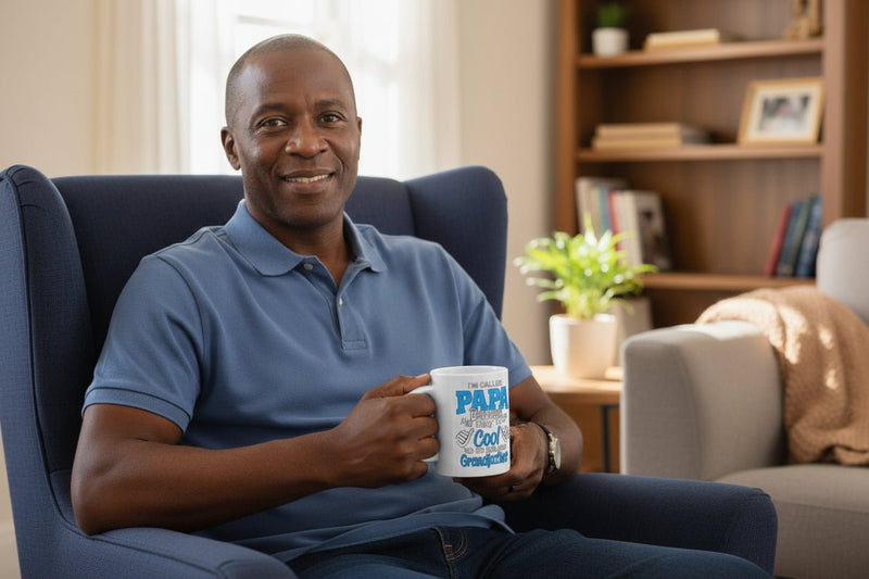 Funny Papa Mug – “Too Cool To Be Called Grandfather” 11oz Ceramic Coffee Gift for Father’s Day - WJMAPPAREL.COM
