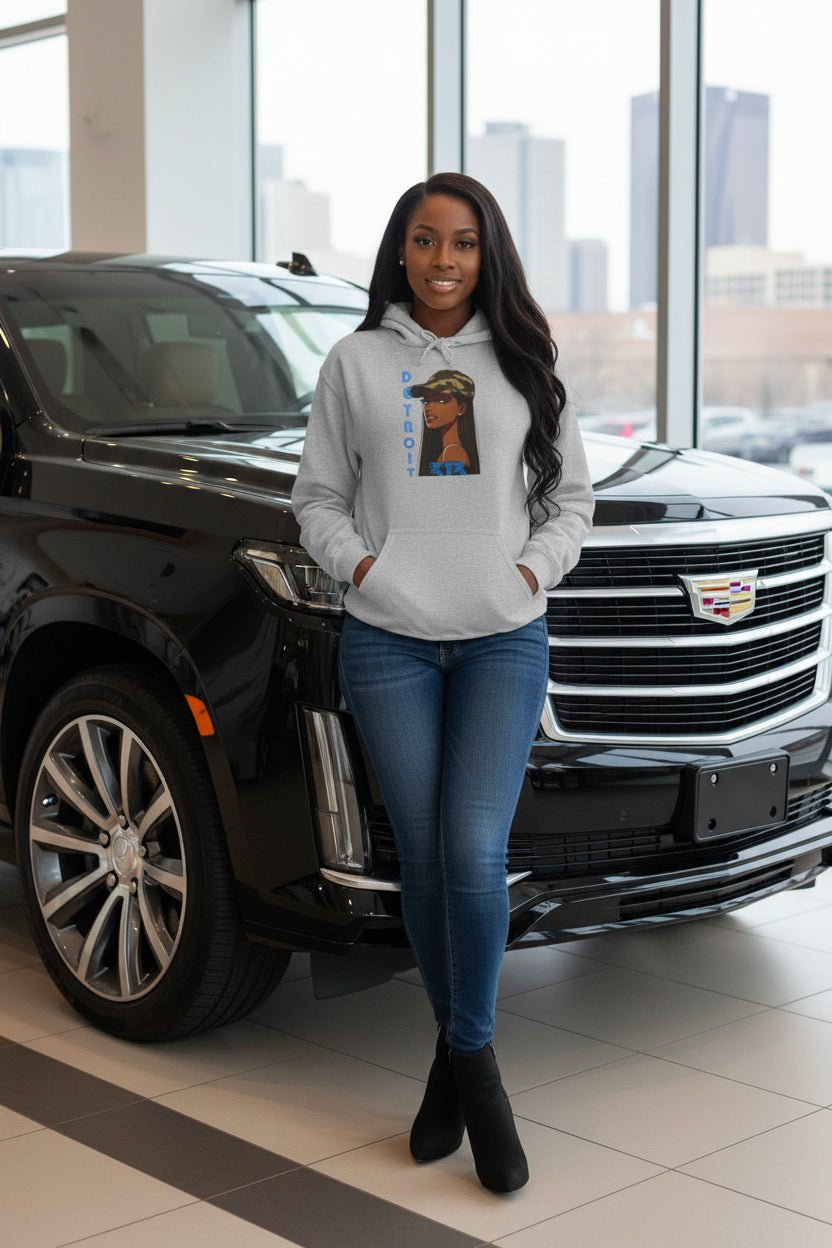 Detroit 313 Hoodie — Urban Femme Portrait Sweatshirt - WJMAPPAREL.COM
