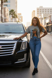 Detroit 313 Tee — Girl in Camo Cap Graphic T-Shirt - WJMAPPAREL.COM