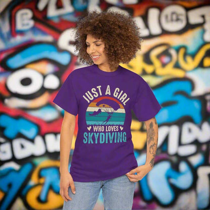 Just A Girl Who Loves Skydiving T-Shirt – Skydiver Graphic Tee Gift - WJMAPPAREL.COM
