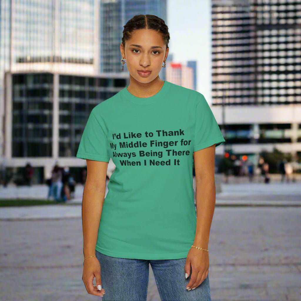 Middle Finger “Being There” T-Shirt – Funny Sarcastic Graphic Tee Gift - WJMAPPAREL.COM