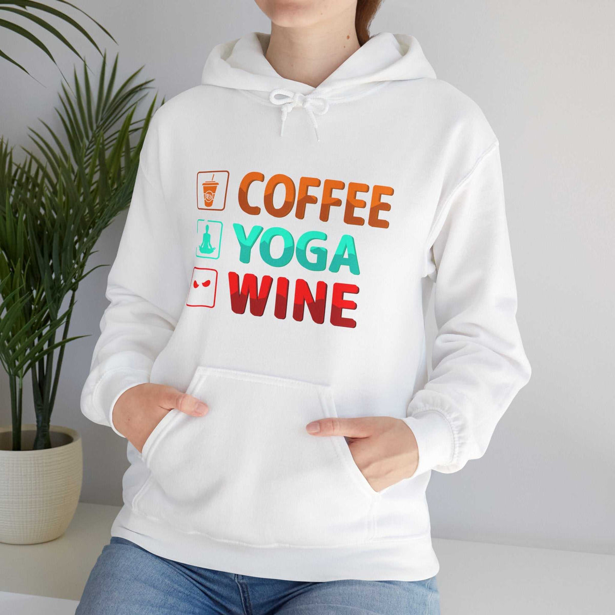 Coffee Yoga Wine Hoodie – Funny Lifestyle Sweatshirt Gift for Women - WJMAPPAREL.COM