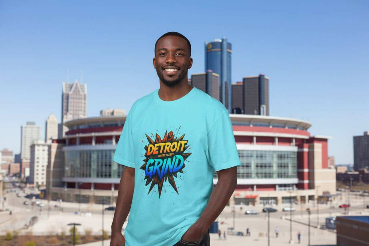 Detroit Grind Graphic T-Shirt – Motivational Hustle Tee Gift for Detroit Fans - WJMAPPAREL.COM