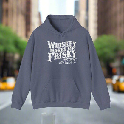Whiskey Makes Me Frisky Hoodie – Funny Drinking Humor Sweatshirt Gift - WJMAPPAREL.COM