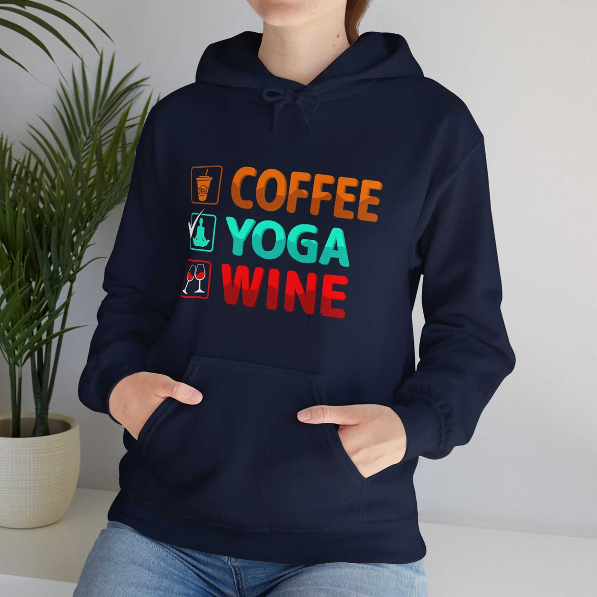 Coffee Yoga Wine Hoodie – Funny Lifestyle Sweatshirt Gift for Women - WJMAPPAREL.COM