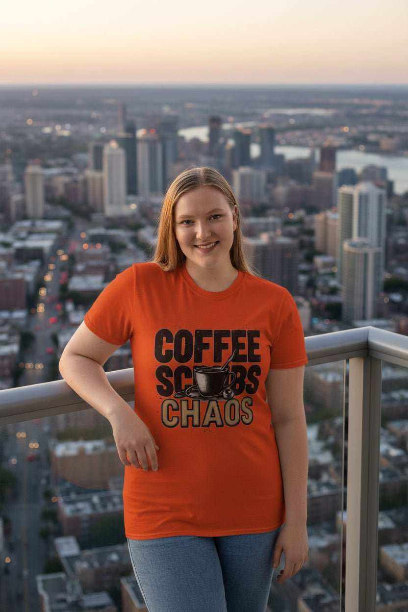 Funny Nurse T-Shirt – “Coffee Scrubs Chaos” Gift for Nurses Birthday or Christmas - WJMAPPAREL.COM