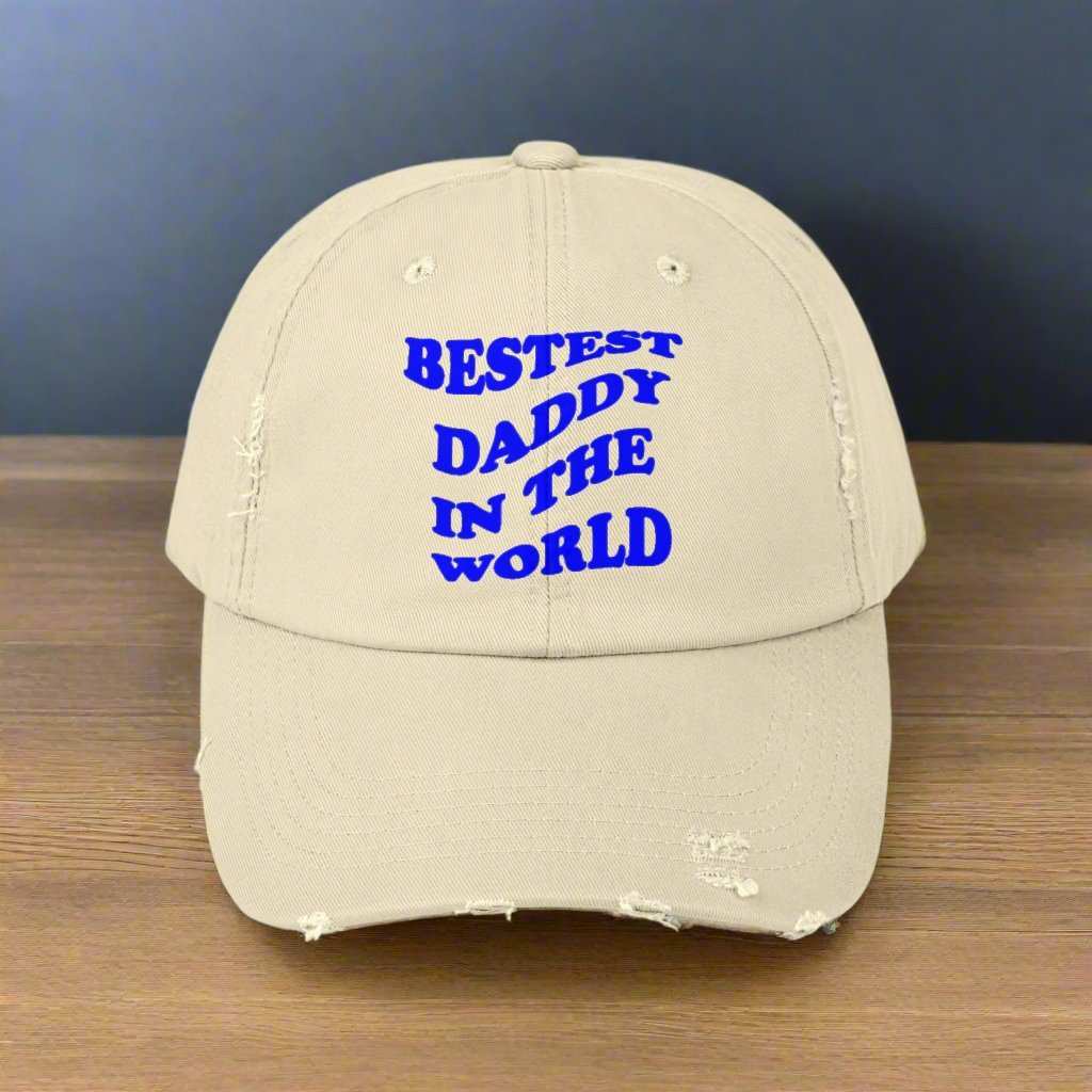 Bestest Daddy In The World Blue Dad Hat – Father’s Day Cap Gift - WJMAPPAREL.COM