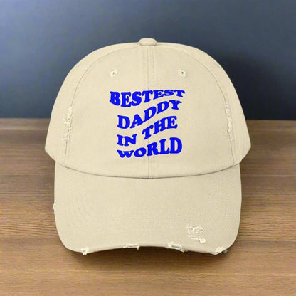 Bestest Daddy In The World Blue Dad Hat – Father’s Day Cap Gift - WJMAPPAREL.COM
