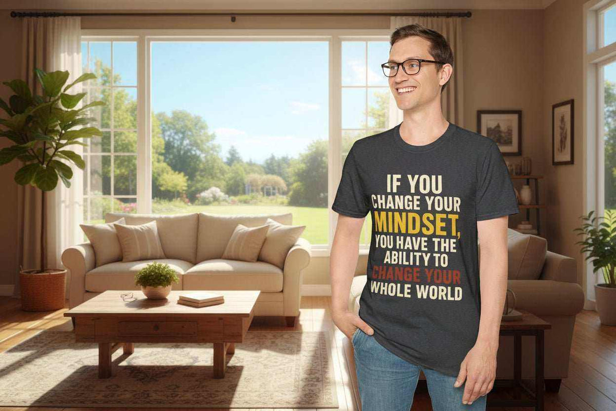 Motivational T-Shirt – “Change Your Mindset Change Your Whole World” Inspirational Gift - WJMAPPAREL.COM