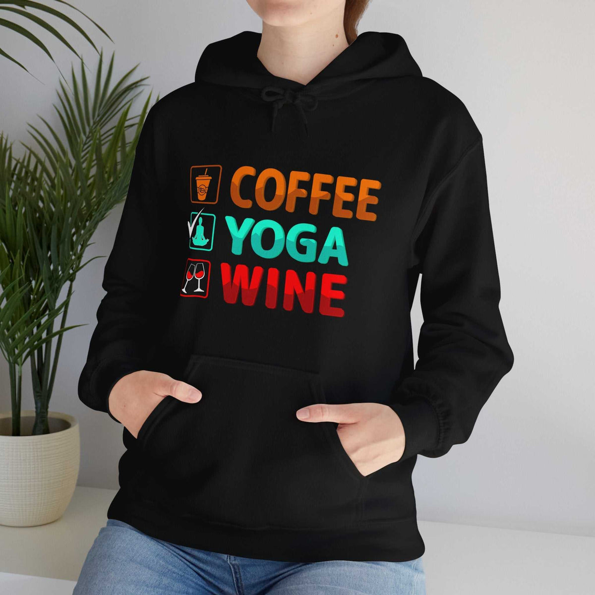 Coffee Yoga Wine Hoodie – Funny Lifestyle Sweatshirt Gift for Women - WJMAPPAREL.COM