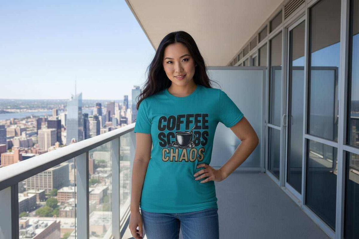 Funny Nurse T-Shirt – “Coffee Scrubs Chaos” Gift for Nurses Birthday or Christmas - WJMAPPAREL.COM