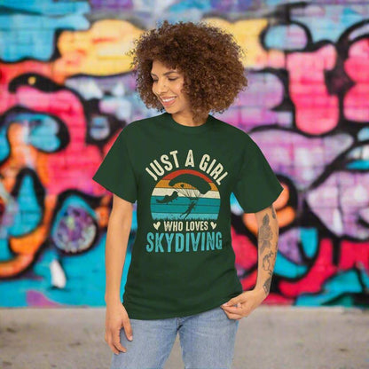 Just A Girl Who Loves Skydiving T-Shirt – Skydiver Graphic Tee Gift - WJMAPPAREL.COM