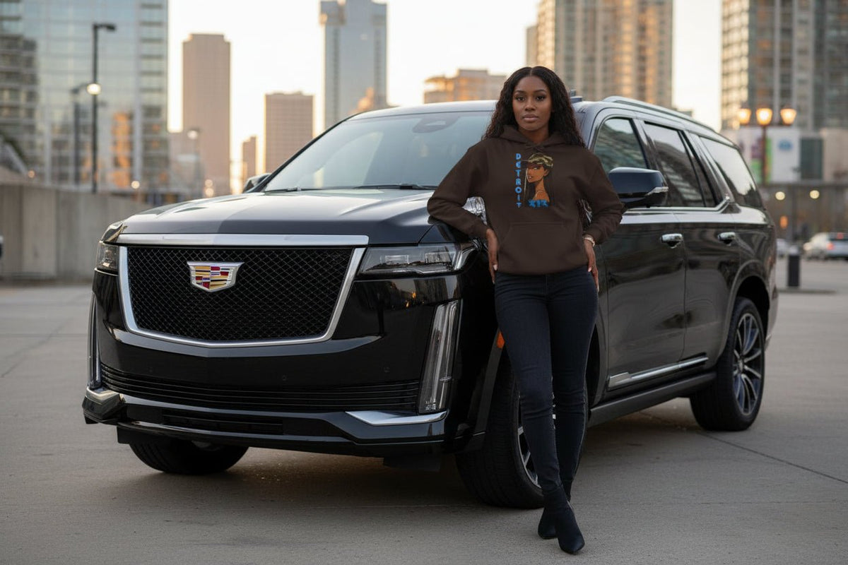 Detroit 313 Hoodie — Urban Femme Portrait Sweatshirt - WJMAPPAREL.COM