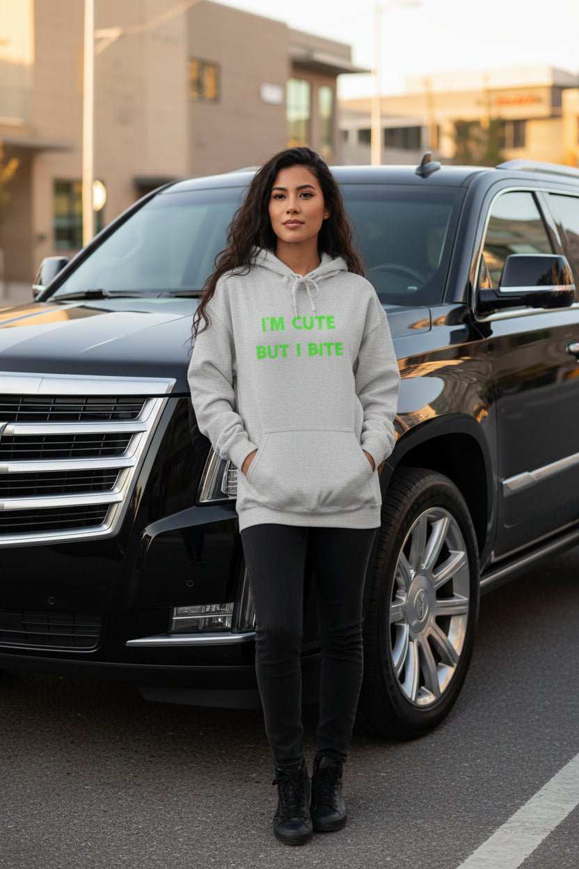 Cute But I Bite Hoodie – Funny Bold Statement Sweatshirt Gift - WJMAPPAREL.COM