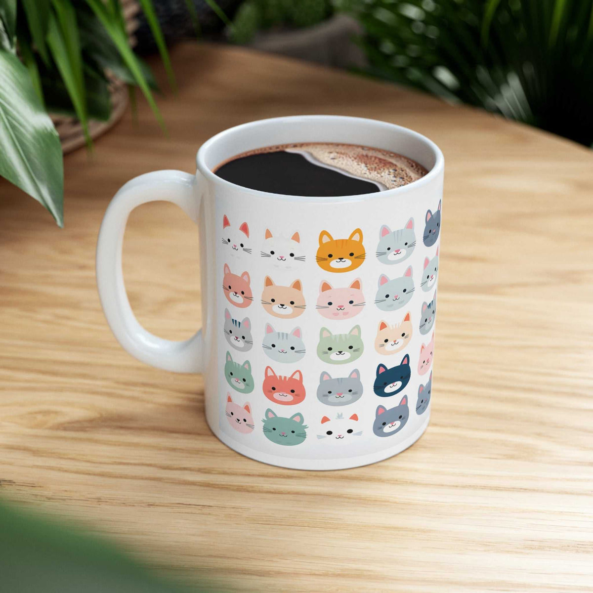 Kawaii Cat 11oz Mug – Cute Anime Cat Coffee Mug Gift - WJMAPPAREL.COM