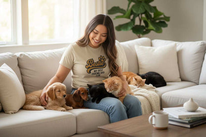 Bestie Fur Friend Cat Mom T-Shirt – Cute Cat Lover Gift - WJMAPPAREL.COM