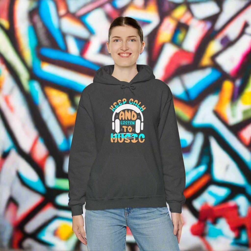 Keep Calm and Listen to Music Hoodie – Music Lover Sweatshirt Gift - WJMAPPAREL.COM