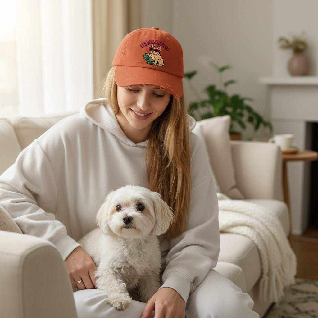 Skate & Snuggle Hat – Cute Skater Distressed Baseball Cap Gift - WJMAPPAREL.COM