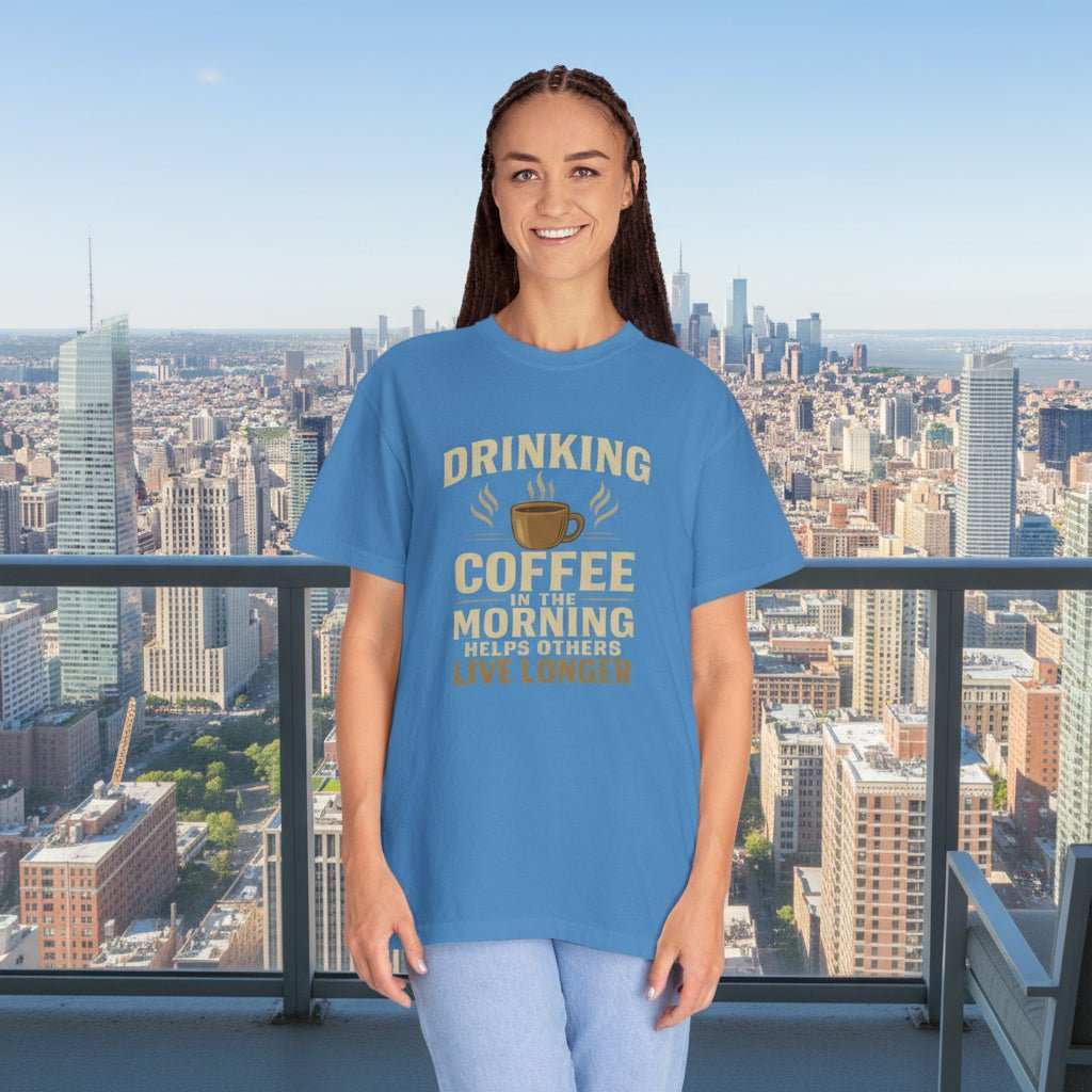 Drinking Coffee Helps Others Live Longer T-Shirt – Funny Coffee Lover Gift Tee - WJMAPPAREL.COM
