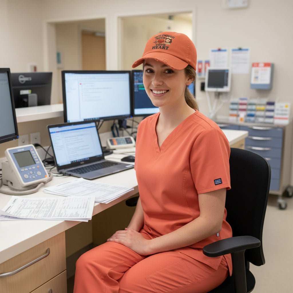 Funny Nurse Hat – “Cute Enough To Stop Heart” Distressed Baseball Cap Gift for Healthcare Workers - WJMAPPAREL.COM