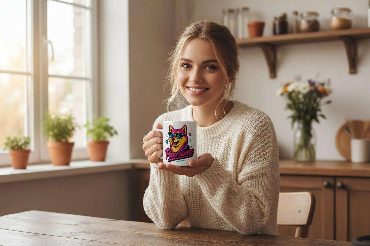 Paw-some Neon Dog 11oz Mug