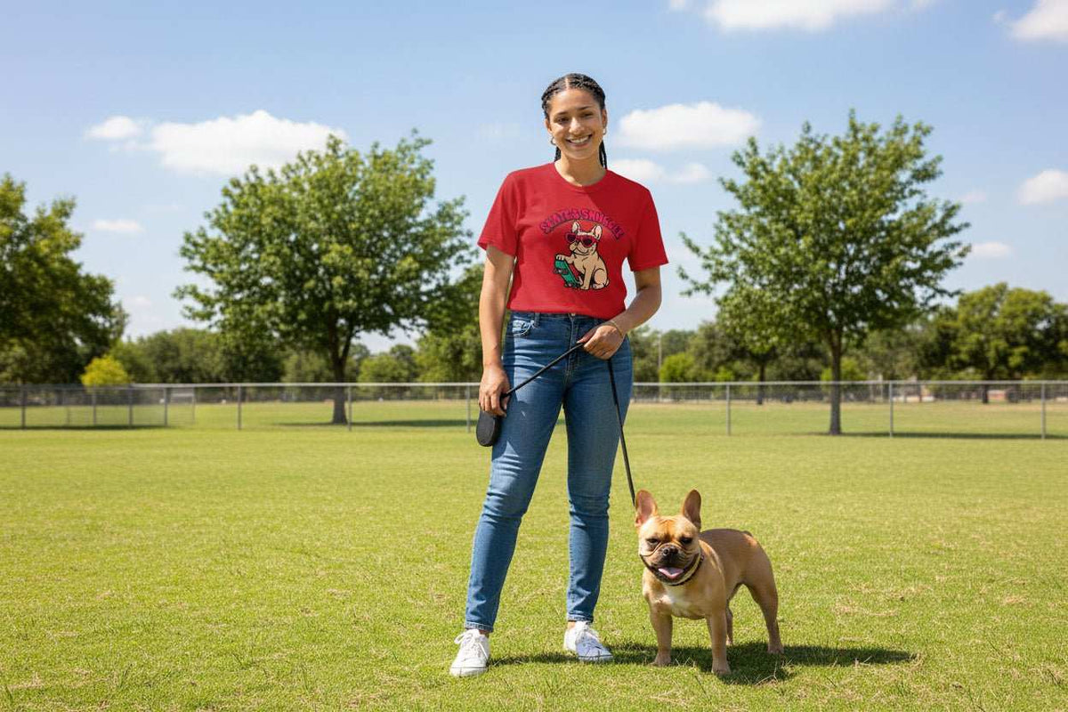 Cute Dog Lover Shirt – Skate and Snuggle Pup T-Shirt for Dog Moms & Skater Girls - WJMAPPAREL.COM