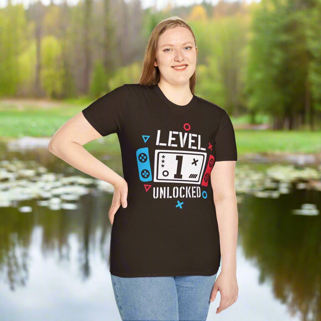 Level 1 Unlocked t-shirt helps you experience the perfect blend of sty