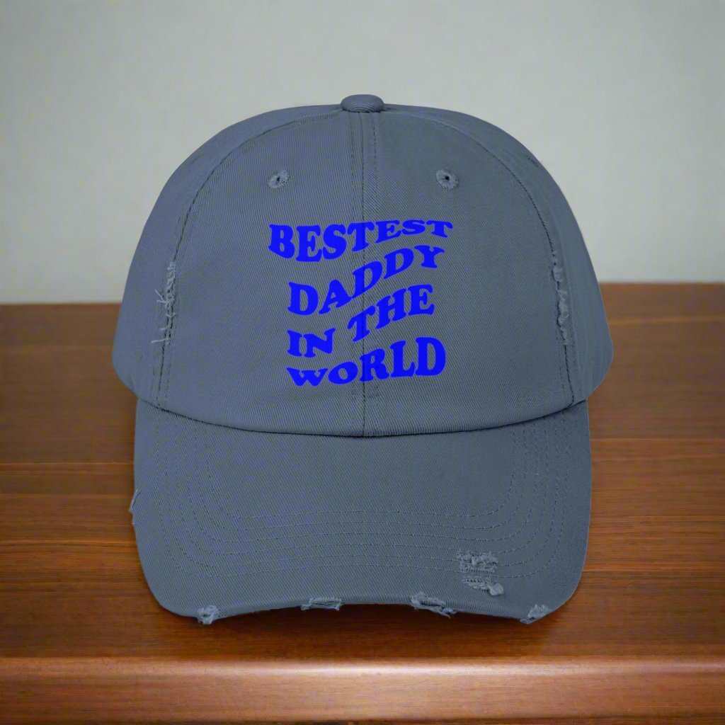 Bestest Daddy In The World Blue Dad Hat – Father’s Day Cap Gift - WJMAPPAREL.COM