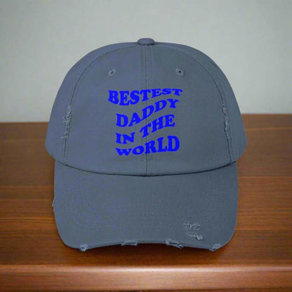 Bestest Daddy In The World Blue Dad Hat – Father’s Day Cap Gift - WJMAPPAREL.COM