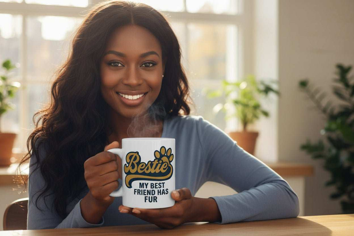 Bestie Fur Friend Dog Mom Mug – Funny Dog Lover 11oz Coffee Cup Gift - WJMAPPAREL.COM