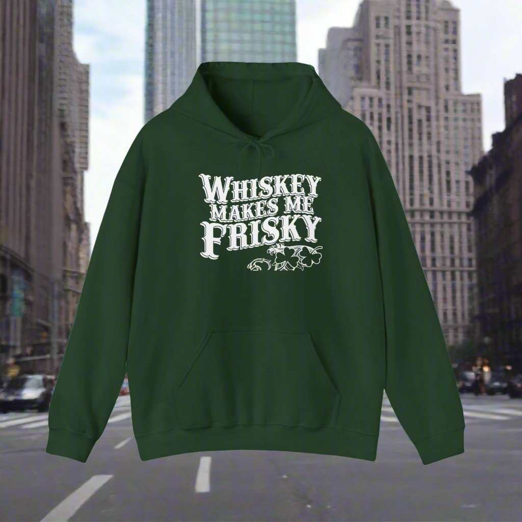Whiskey Makes Me Frisky Hoodie – Funny Drinking Humor Sweatshirt Gift - WJMAPPAREL.COM